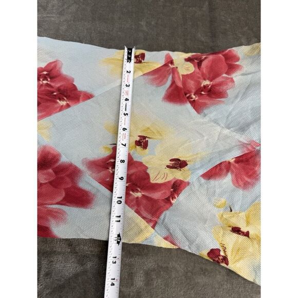 Jones New York 100% Silk Floral Midi Dress Blue Red Yellow Size 12 - Picture 11 of 14